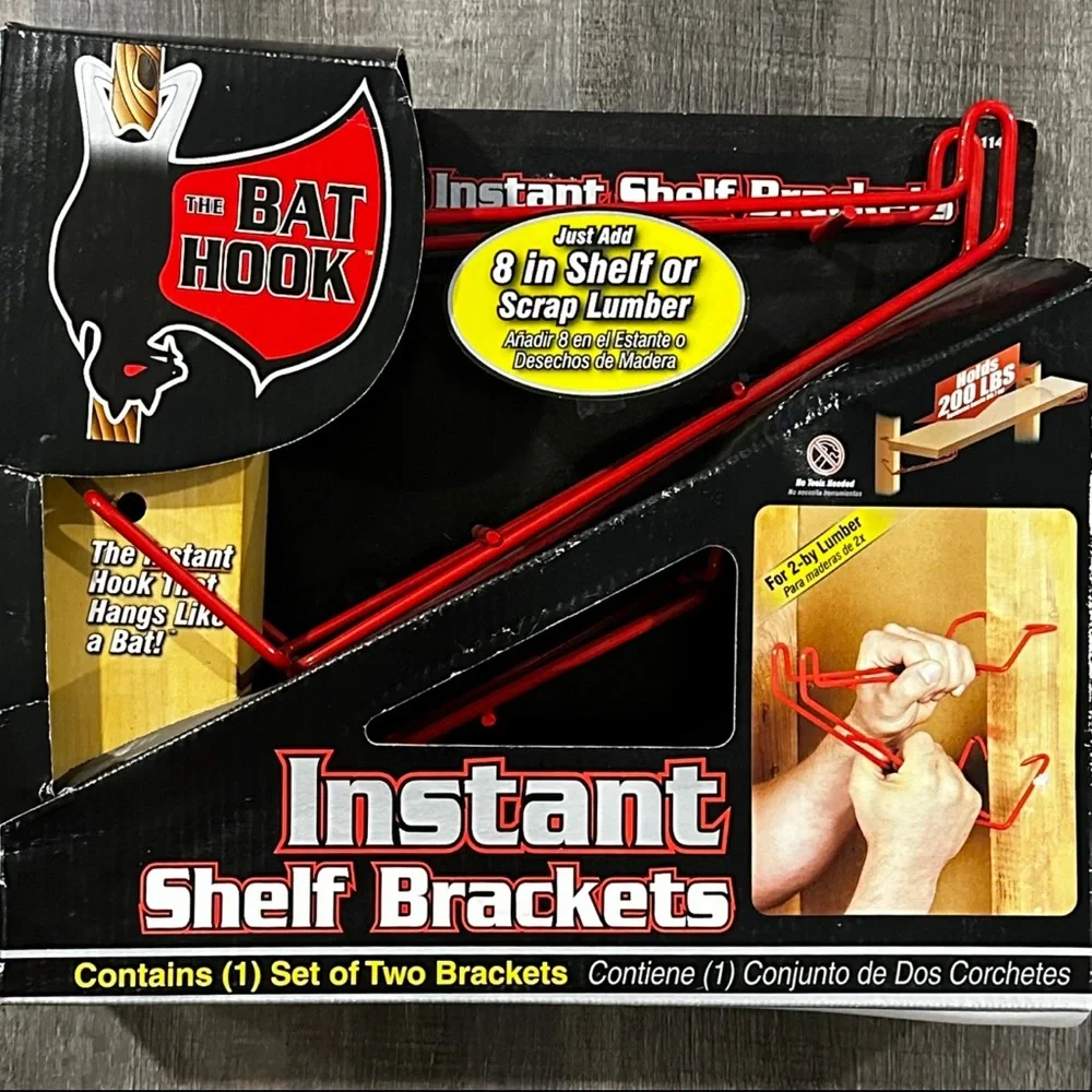 New Bat Hook Instant Shelf Brackets